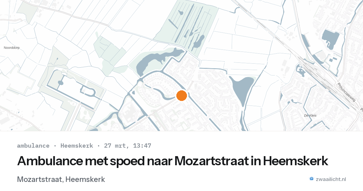 Ambulance met spoed naar Mozartstraat in Heemskerk — 27 mrt 2026