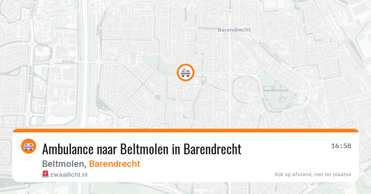 Ambulance naar Beltmolen in Barendrecht — 10 mei 2026