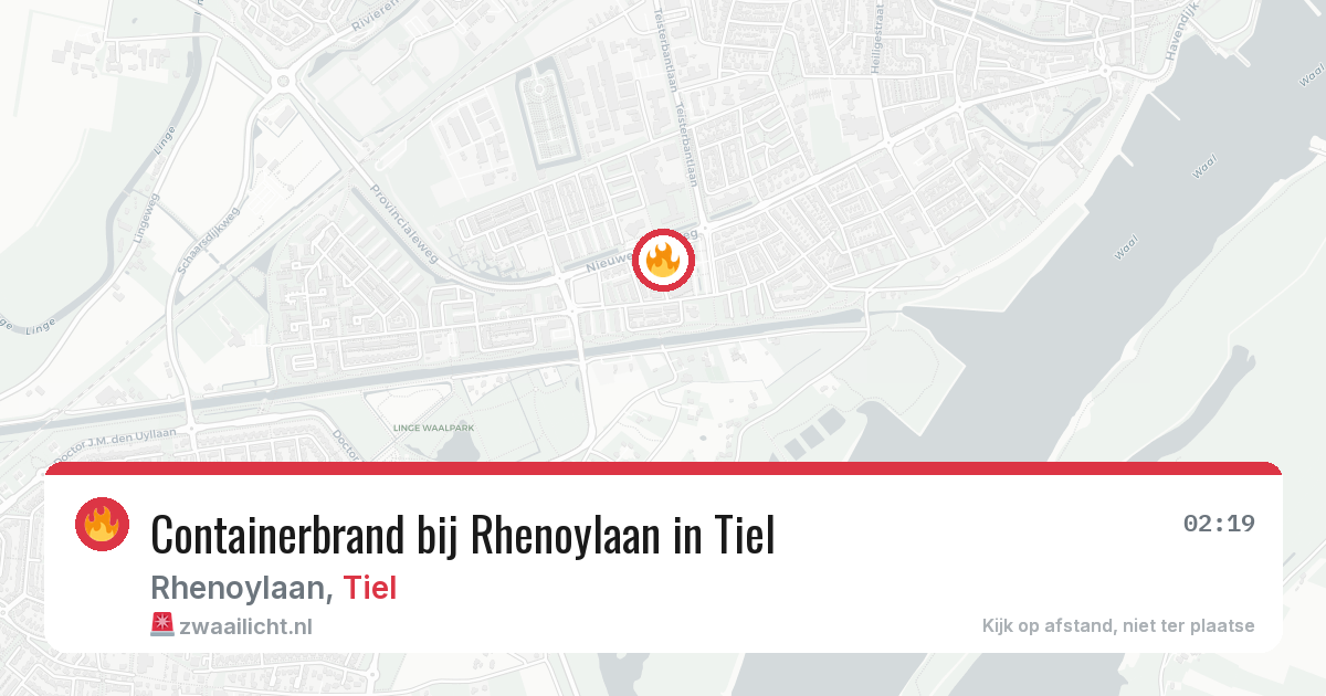 Containerbrand bij Rhenoylaan in Tiel — 29 jun 2026