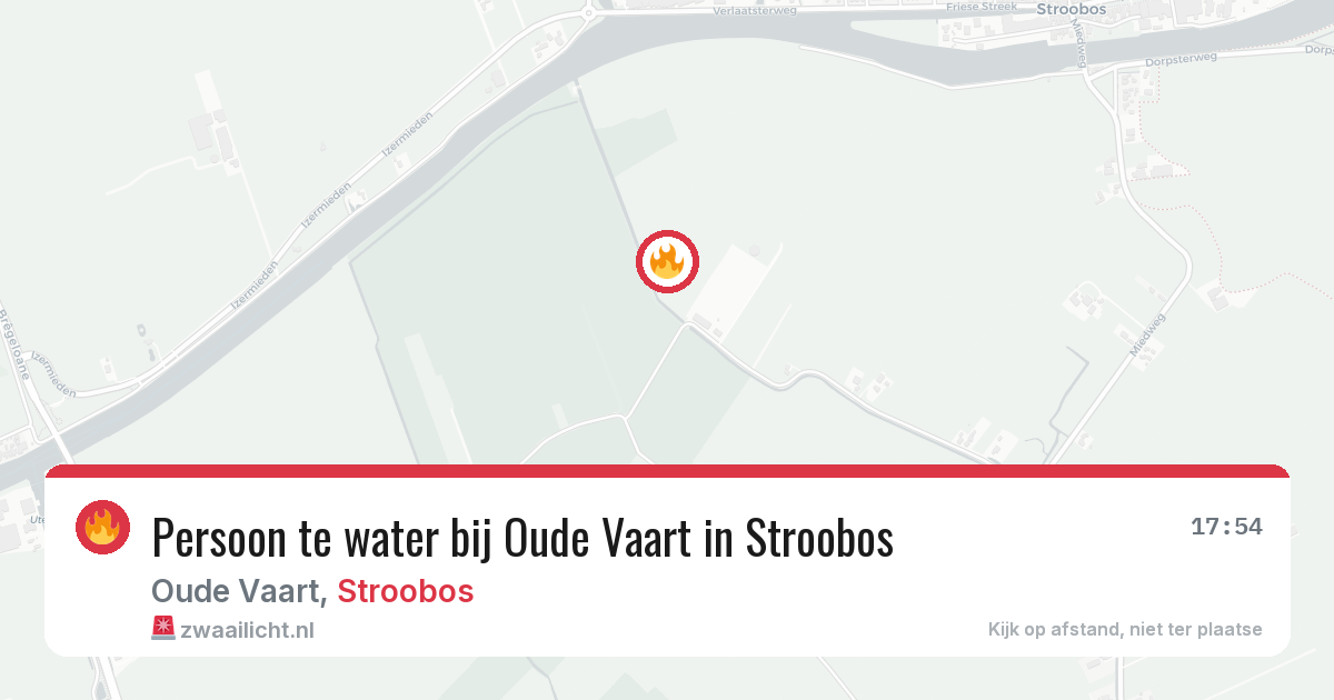 Persoon te water bij Oude Vaart in Stroobos — 10 mrt 2026