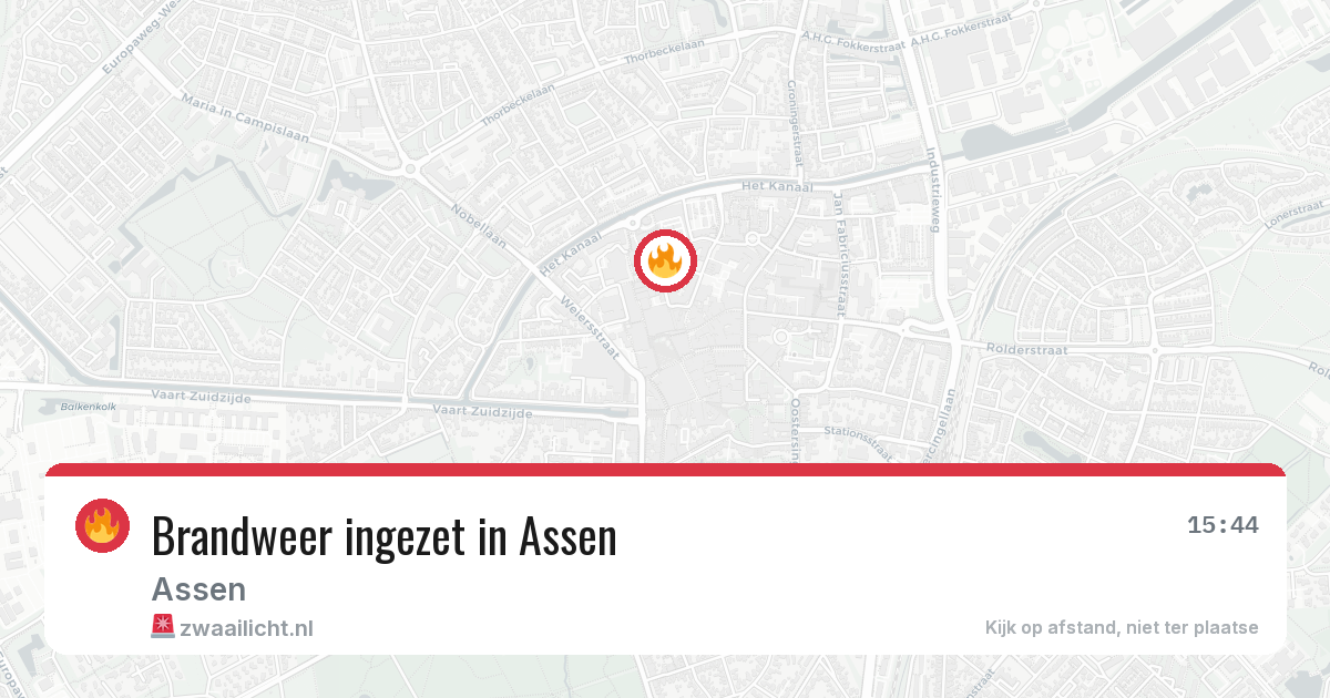 Brandweer ingezet in Assen — 5 jun 2026 | 🚨 Zwaailicht.nl