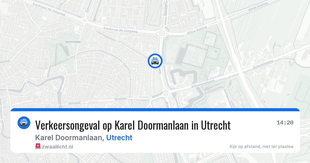 Verkeersongeval op Karel Doormanlaan in Utrecht — 10 aug 2026