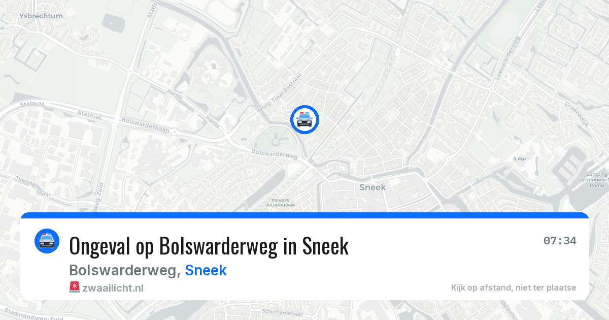 Ongeval op Bolswarderweg in Sneek — 21 mei 2026