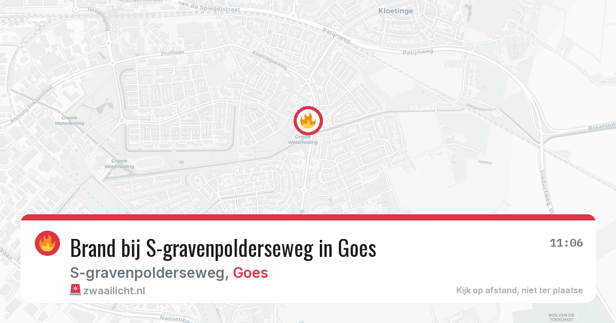 Brand bij S-gravenpolderseweg in Goes — 9 aug 2026