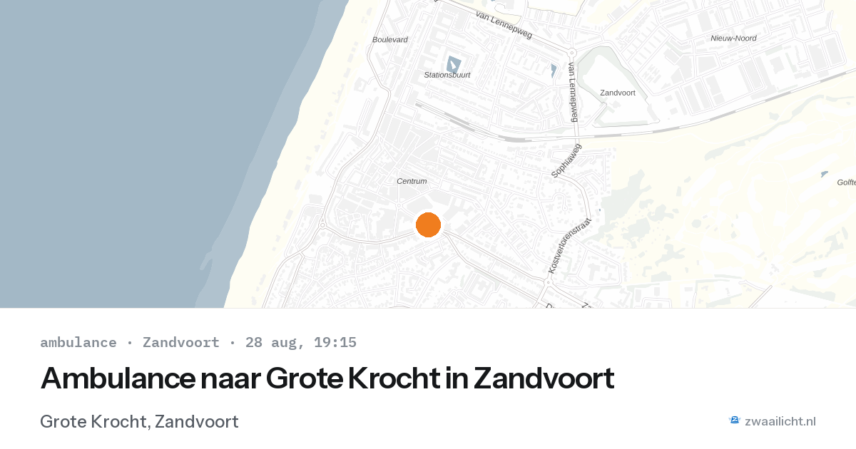 Ambulance naar Grote Krocht in Zandvoort — 28 aug 2026