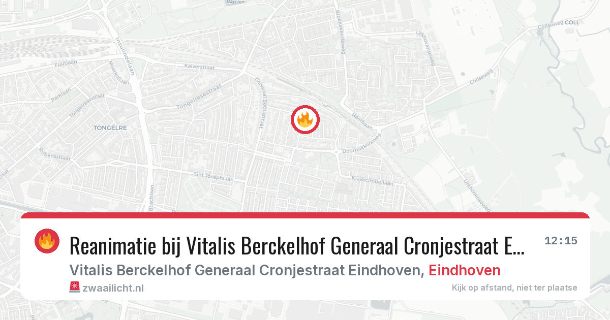 Reanimatie bij Vitalis Berckelhof Generaal Cronjestraat Eindhoven in Eindhoven — 22 jun 2026