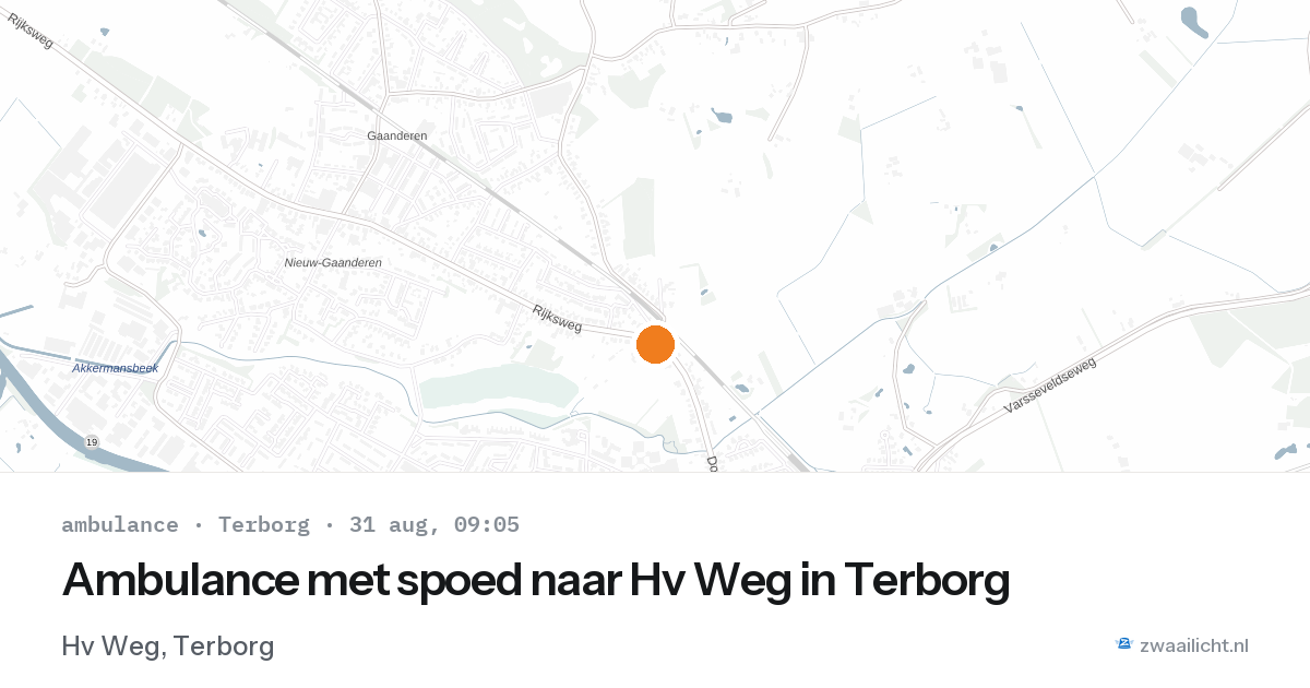 Ambulance met spoed naar Hv Weg in Terborg — 31 aug 2026