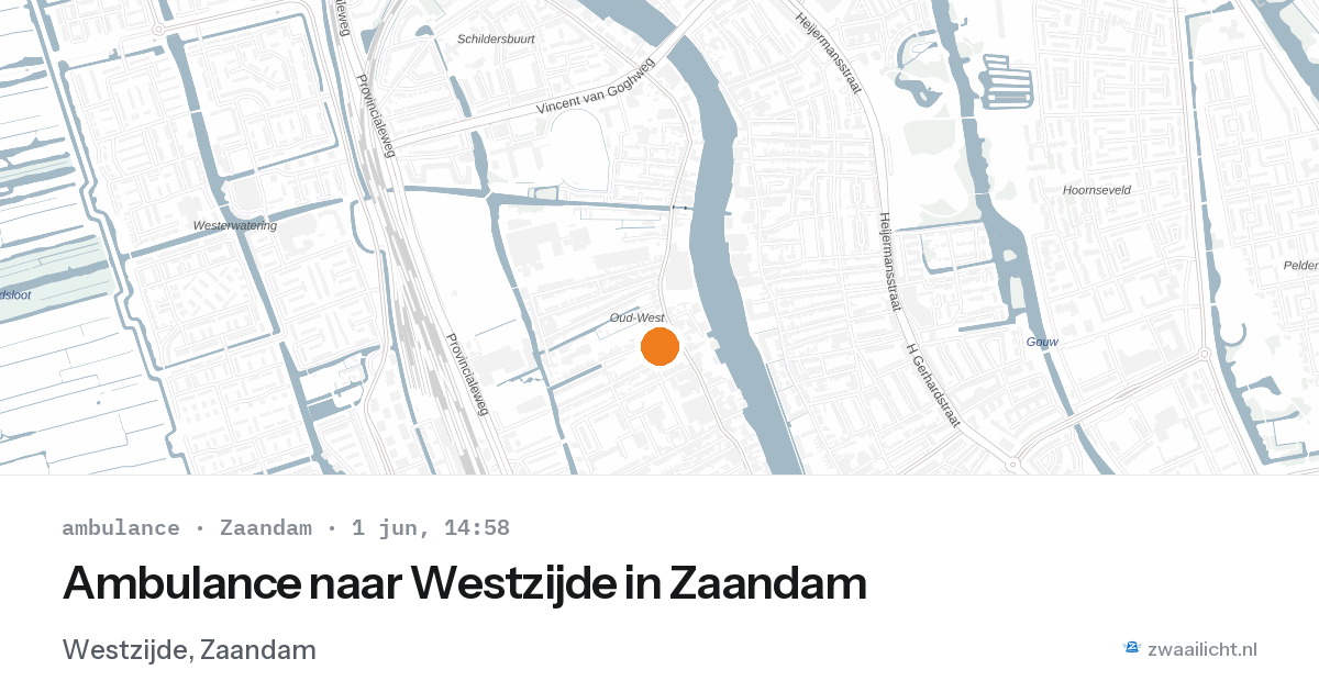 Ambulance naar Westzijde in Zaandam — 1 jun 2026