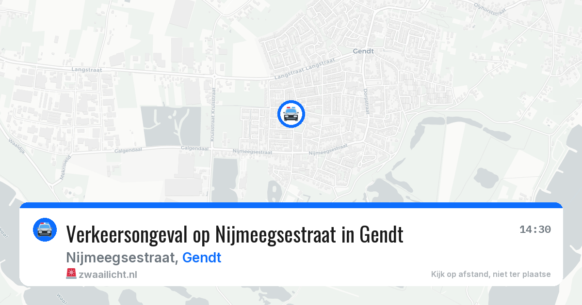 Verkeersongeval op Nijmeegsestraat in Gendt — 1 mei 2026
