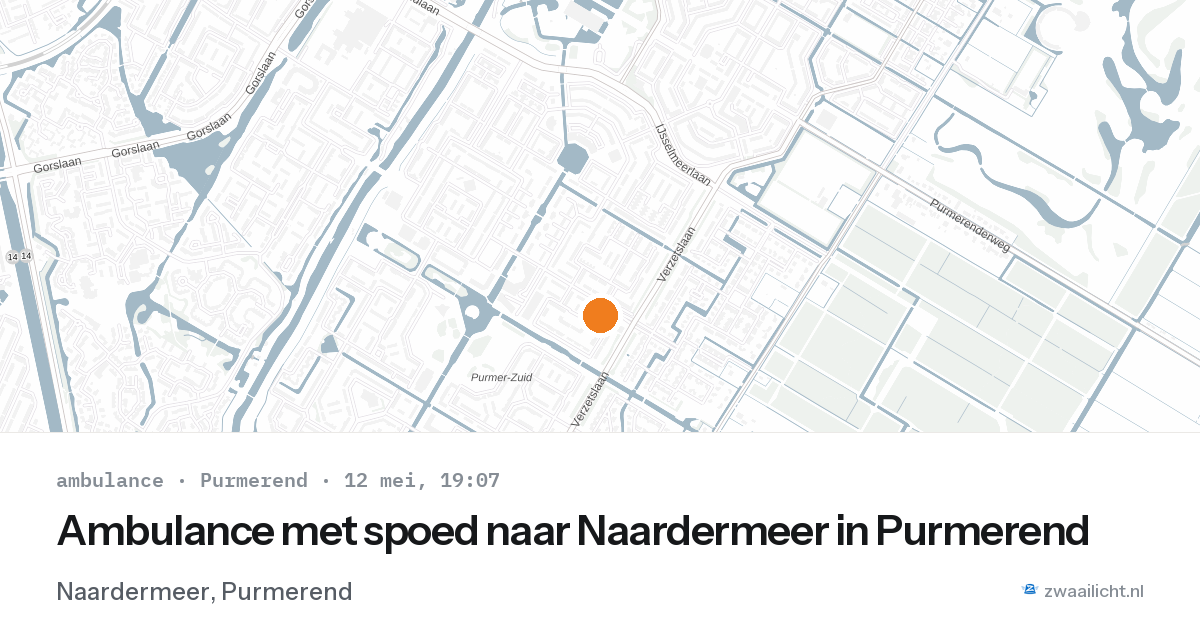 Ambulance met spoed naar Naardermeer in Purmerend — 12 mei 2026