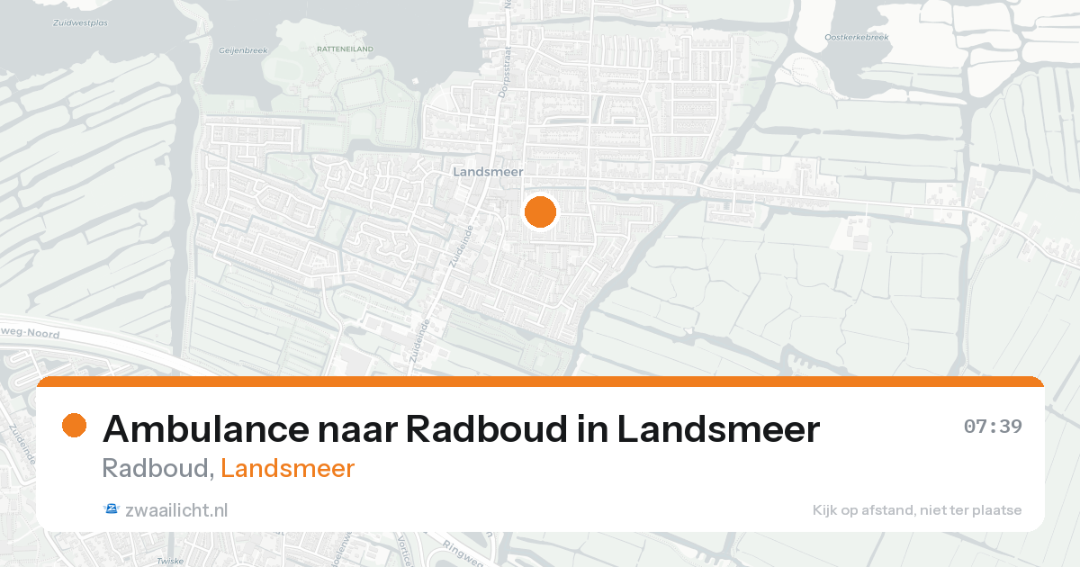 Ambulance naar Radboud in Landsmeer — 20 aug 2026