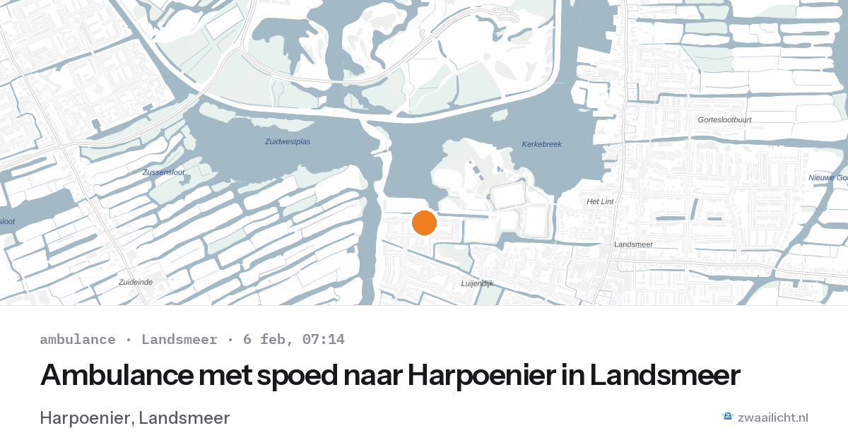 Ambulance met spoed naar Harpoenier in Landsmeer — 6 feb 2026