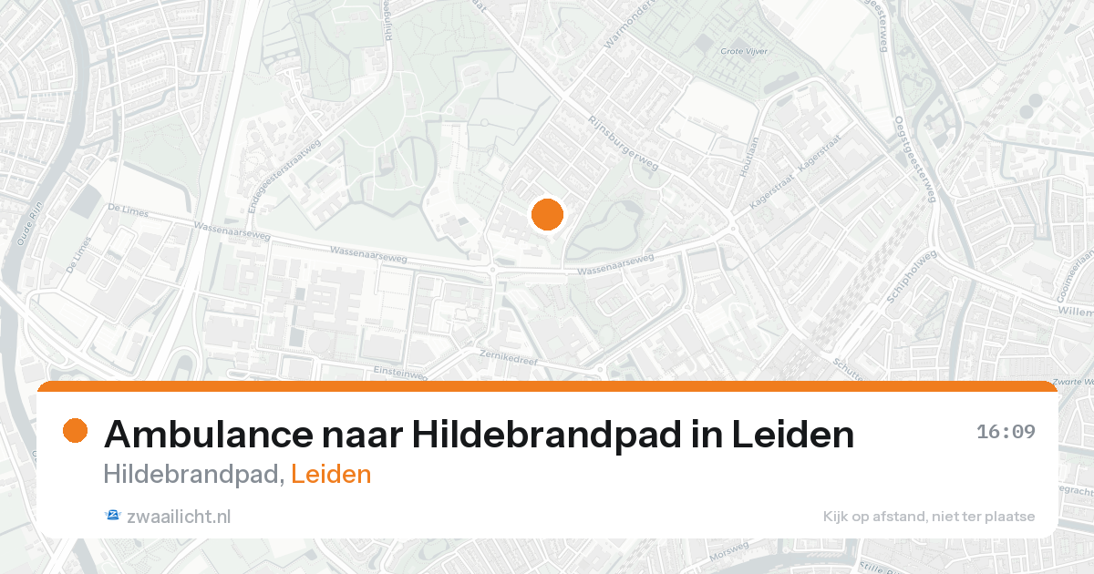 Ambulance naar Hildebrandpad in Leiden — 15 aug 2026