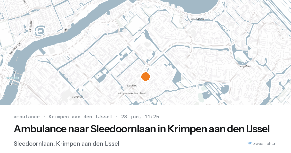Ambulance naar Sleedoornlaan in Krimpen aan den IJssel — 28 jun 2026