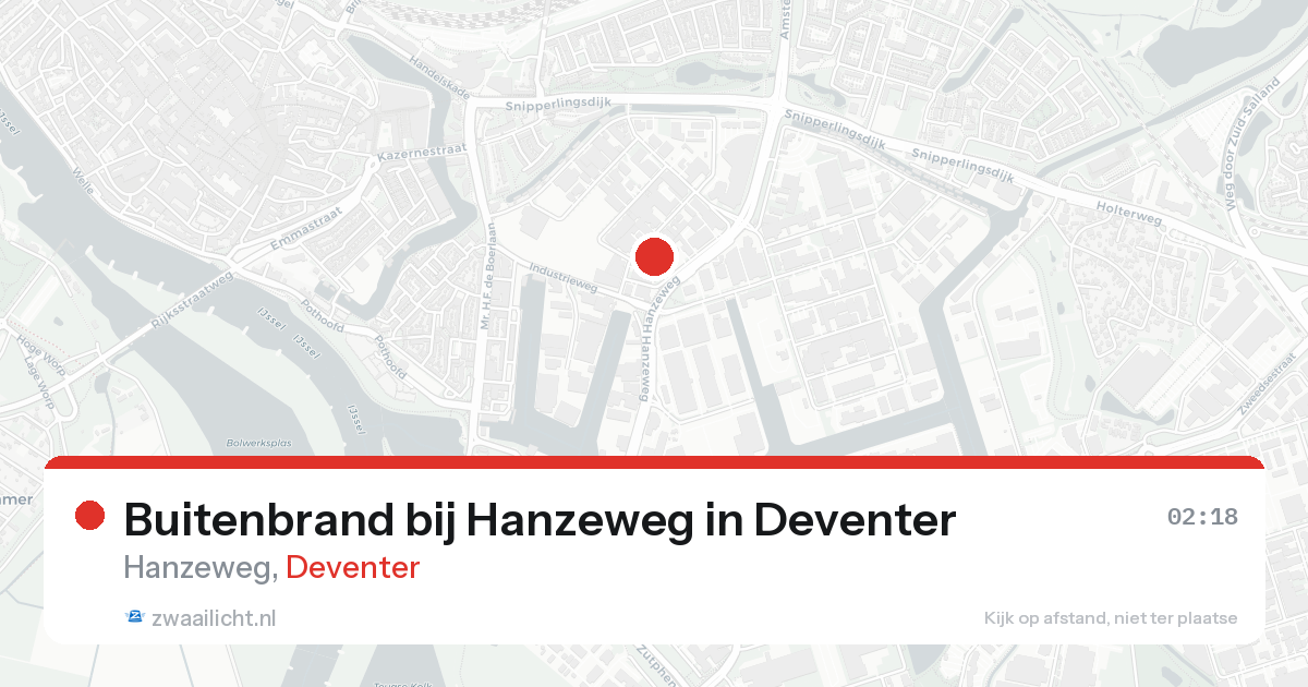 Buitenbrand bij Hanzeweg in Deventer — 17 aug 2026