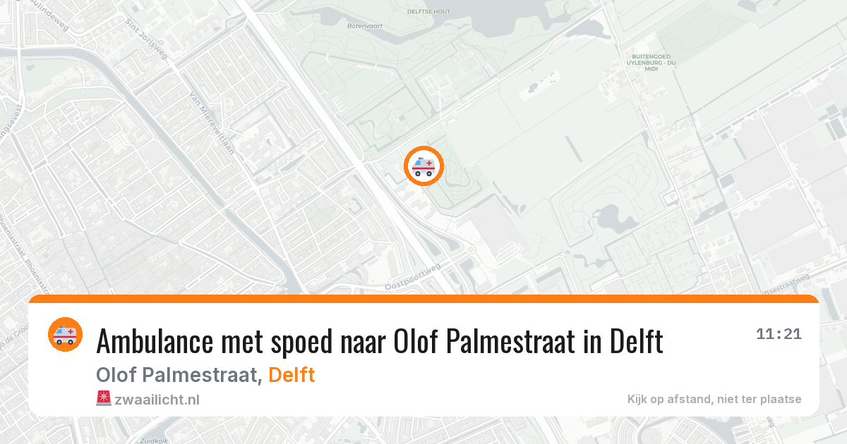 Ambulance met spoed naar Olof Palmestraat in Delft — 24 jun 2026