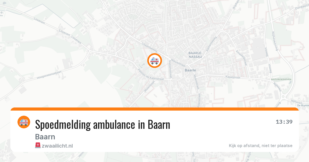 Spoedmelding ambulance in Baarn — 16 mrt 2026
