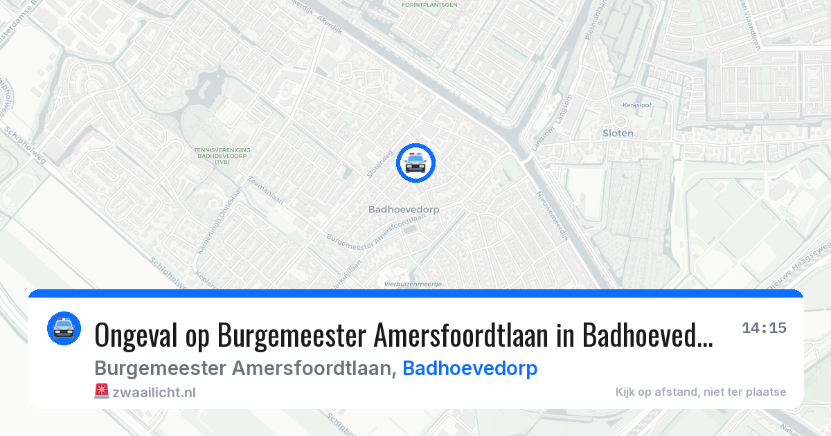 Ongeval op Burgemeester Amersfoordtlaan in Badhoevedorp — 16 jun 2026