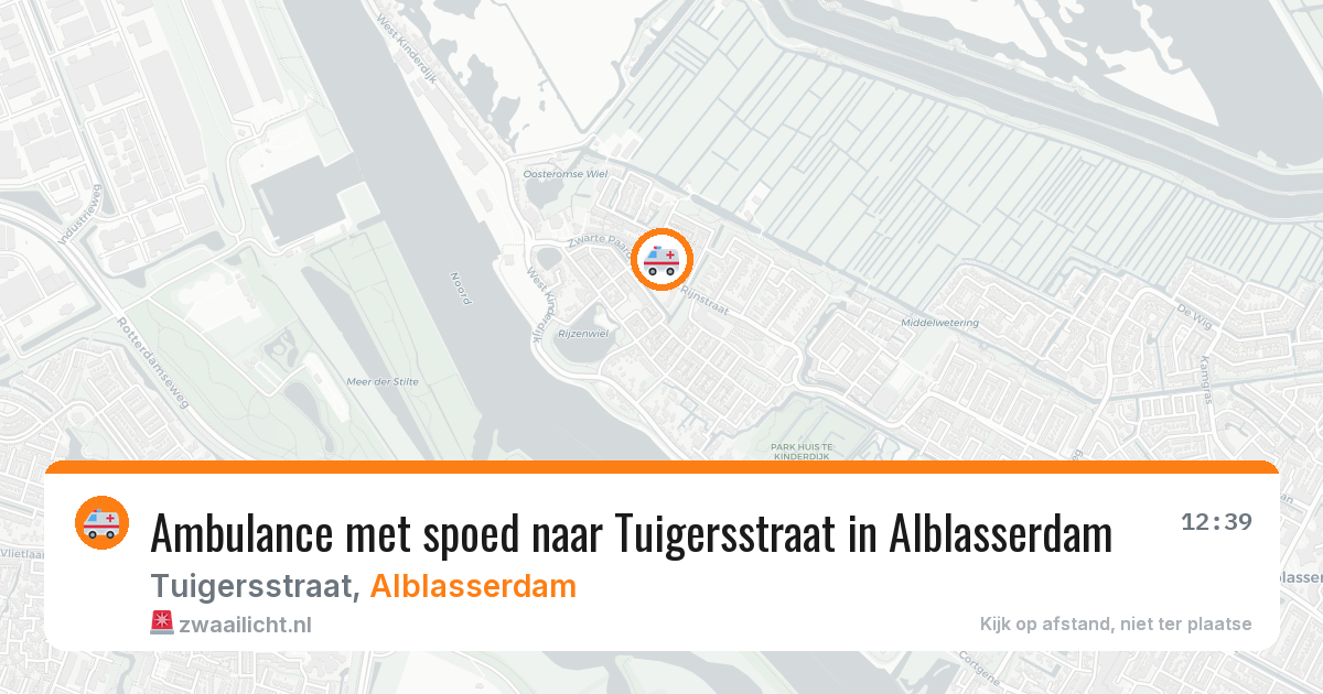 Ambulance met spoed naar Tuigersstraat in Alblasserdam — 18 jan 2026
