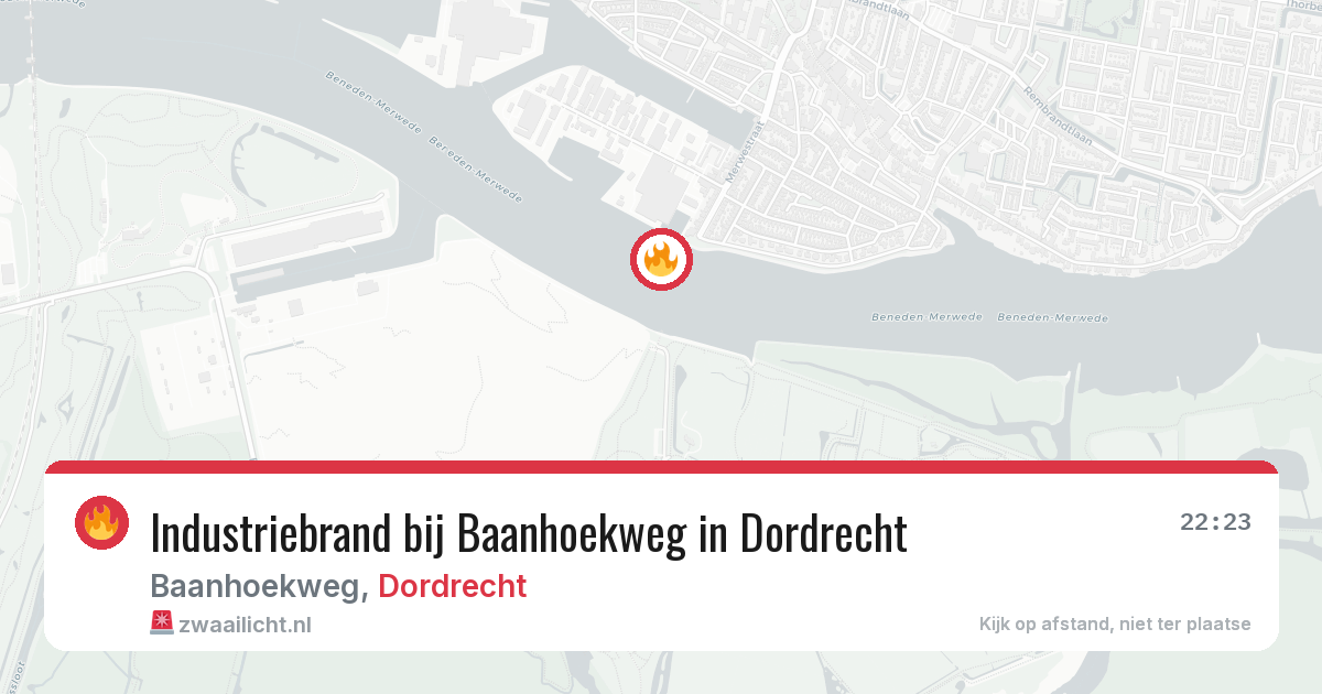 Industriebrand bij Baanhoekweg in Dordrecht — 24 mei 2026