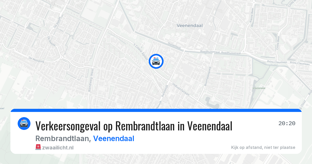 Verkeersongeval op Rembrandtlaan in Veenendaal — 6 aug 2026