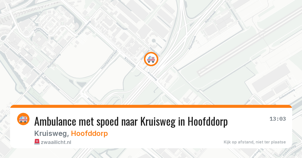 Ambulance met spoed naar Kruisweg in Hoofddorp — 5 jul 2026