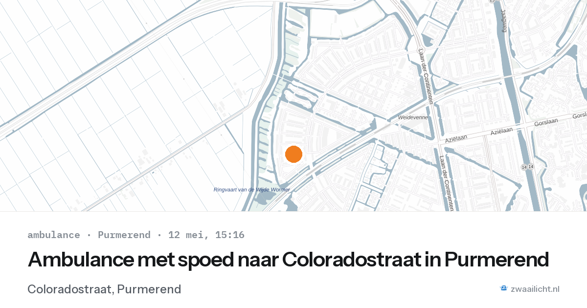 Ambulance met spoed naar Coloradostraat in Purmerend — 12 mei 2026