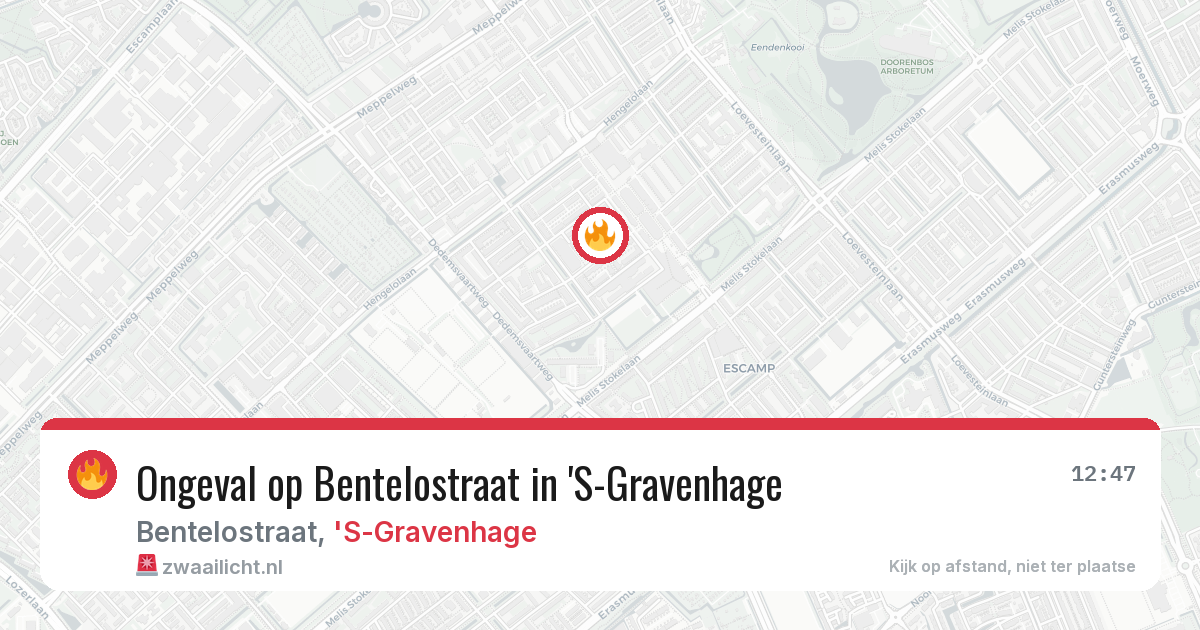 Ongeval op Bentelostraat in 'S-Gravenhage — 14 aug 2026