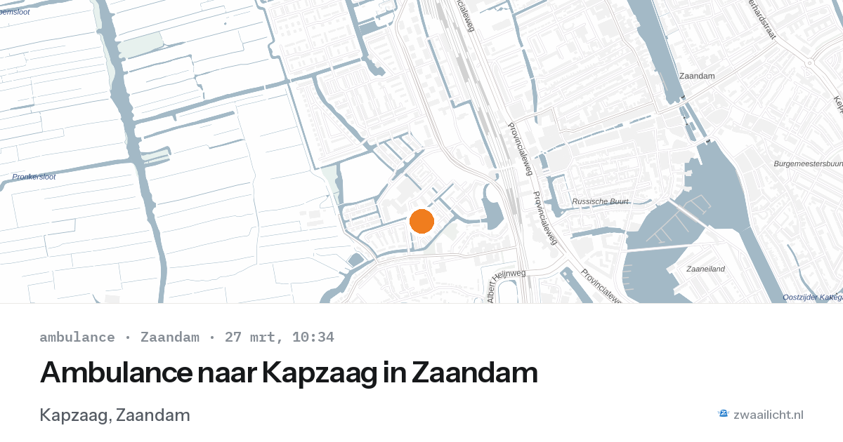 Ambulance naar Kapzaag in Zaandam — 27 mrt 2026
