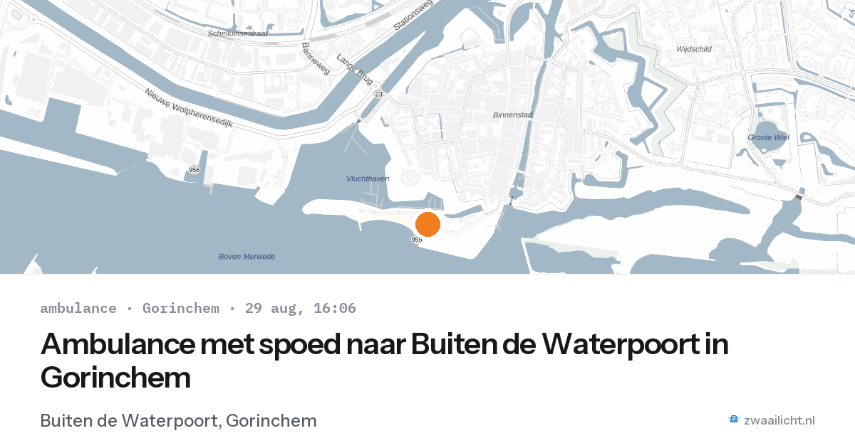 Ambulance met spoed naar Buiten de Waterpoort in Gorinchem — 29 aug 2026