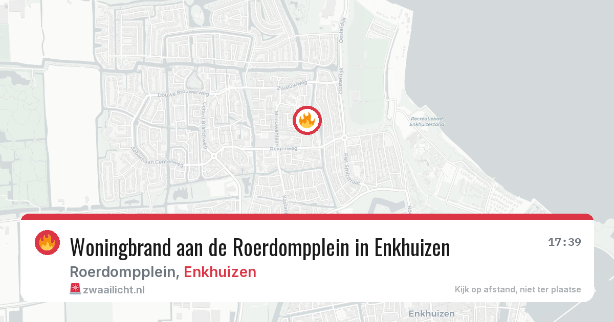 Woningbrand aan de Roerdompplein in Enkhuizen — 15 apr 2026