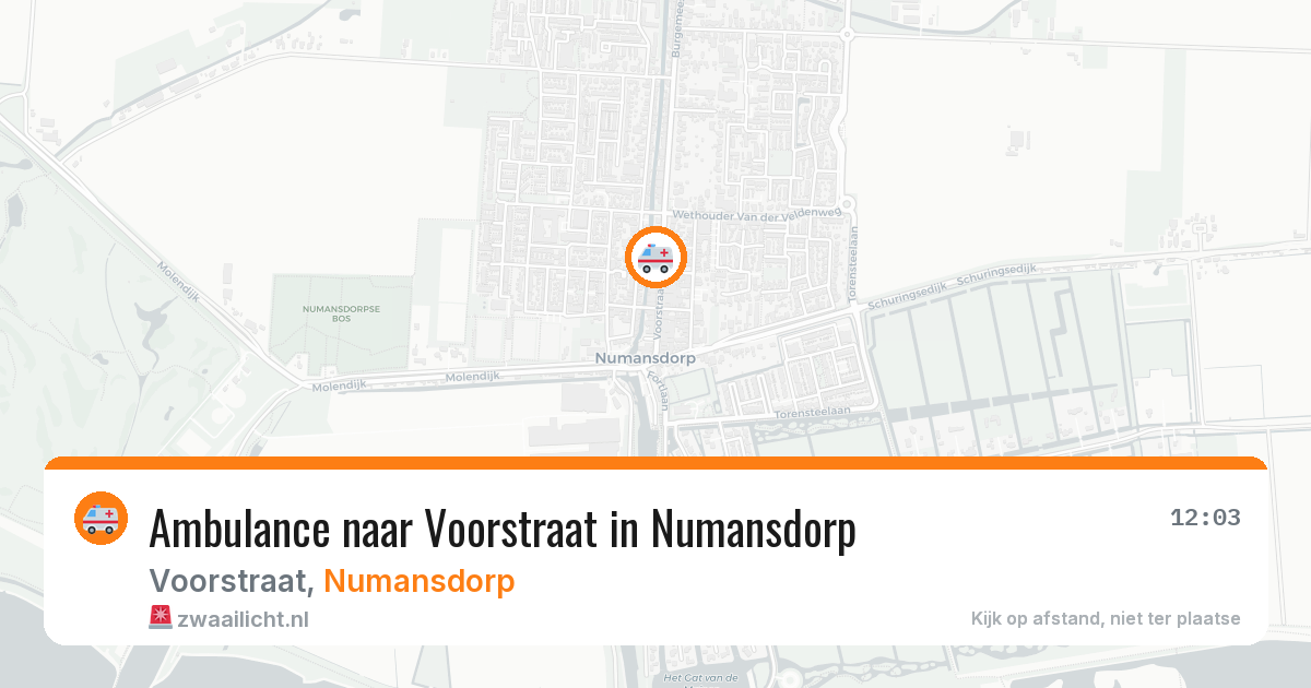Ambulance naar Voorstraat in Numansdorp — 30 mei 2026