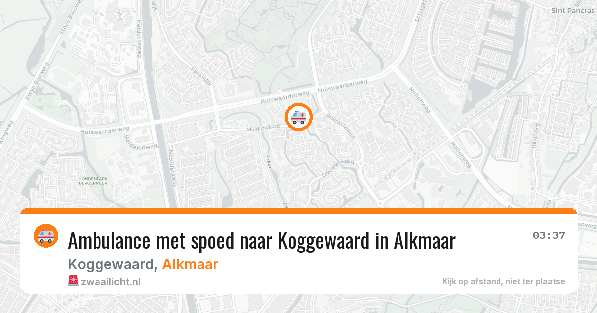 Ambulance met spoed naar Koggewaard in Alkmaar — 22 jul 2026