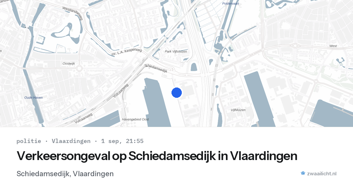Verkeersongeval op Schiedamsedijk in Vlaardingen — 1 sep 2026