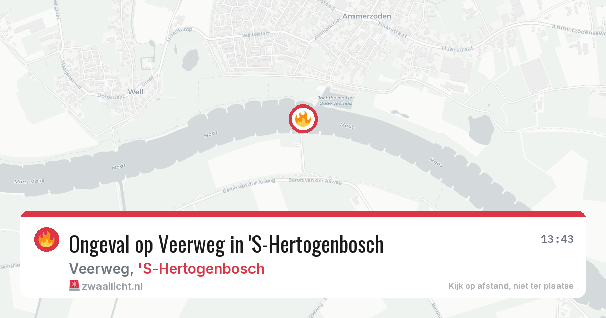 Ongeval op Veerweg in 'S-Hertogenbosch — 14 aug 2026