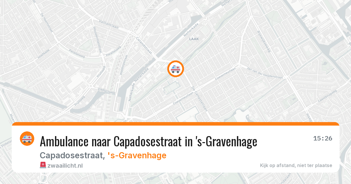 Ambulance naar Capadosestraat in 's-Gravenhage — 18 mrt 2026