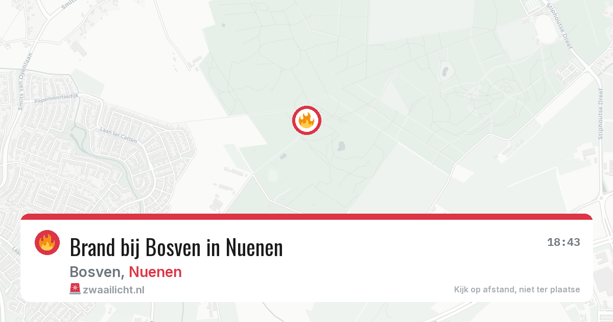 Brand bij Bosven in Nuenen — 25 jul 2026