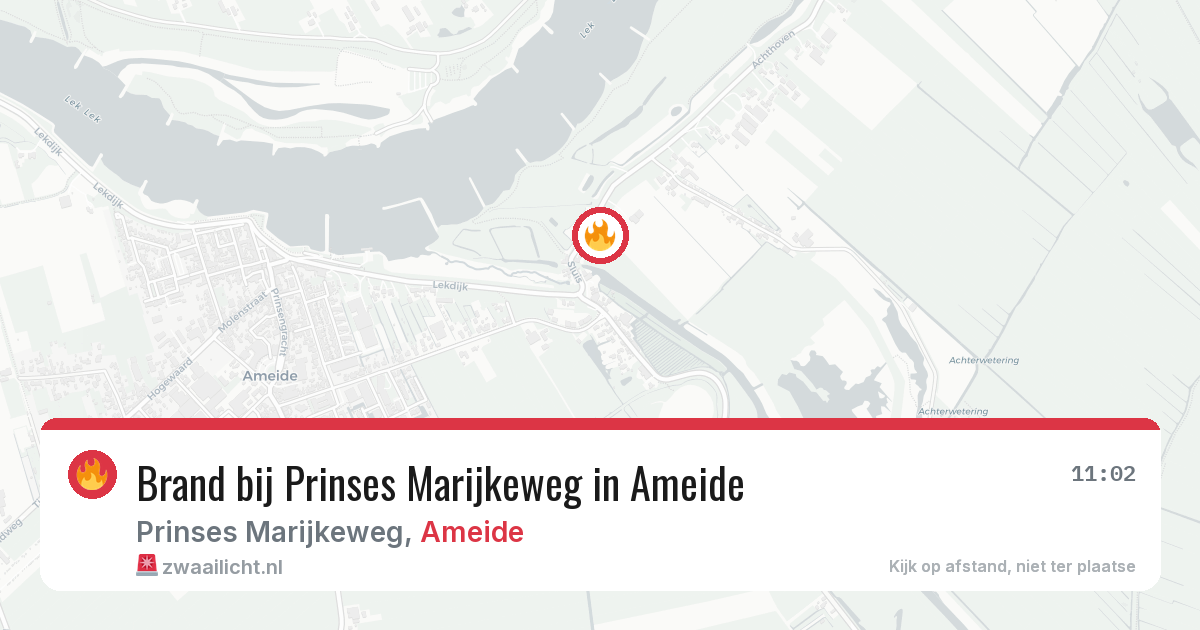 Brand bij Prinses Marijkeweg in Ameide — 14 mrt 2026