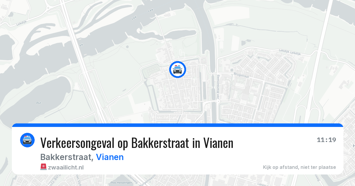 Verkeersongeval op Bakkerstraat in Vianen — 1 apr 2026