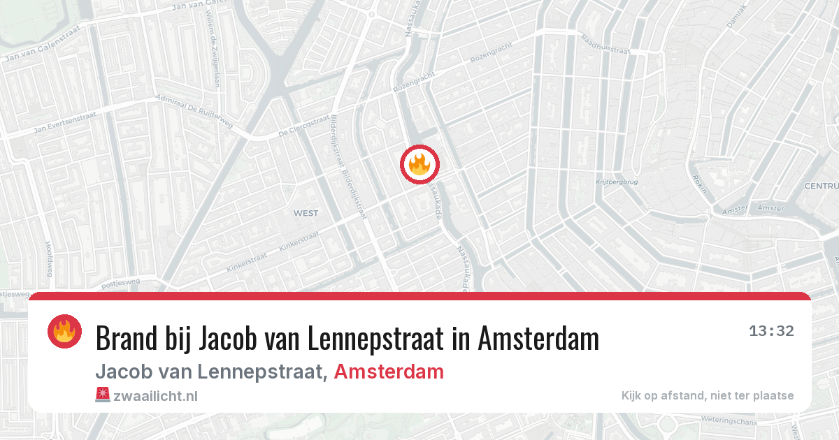 Brand bij Jacob van Lennepstraat in Amsterdam — 25 mrt 2026
