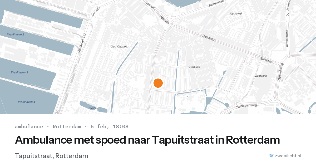 Ambulance met spoed naar Tapuitstraat in Rotterdam — 6 feb 2026