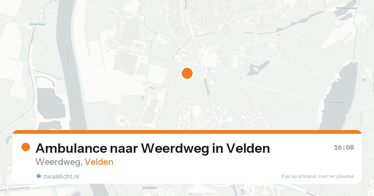 Ambulance naar Weerdweg in Velden — 16 aug 2026