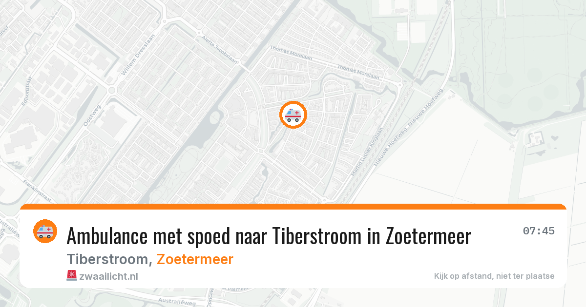 Ambulance met spoed naar Tiberstroom in Zoetermeer — 7 aug 2026