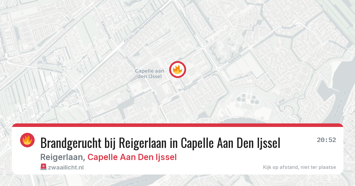 Brandgerucht bij Reigerlaan in Capelle Aan Den Ijssel — 12 aug 2026