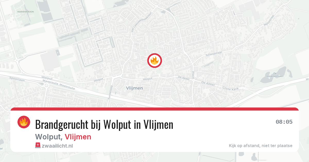 Brandgerucht bij Wolput in Vlijmen — 20 jun 2026