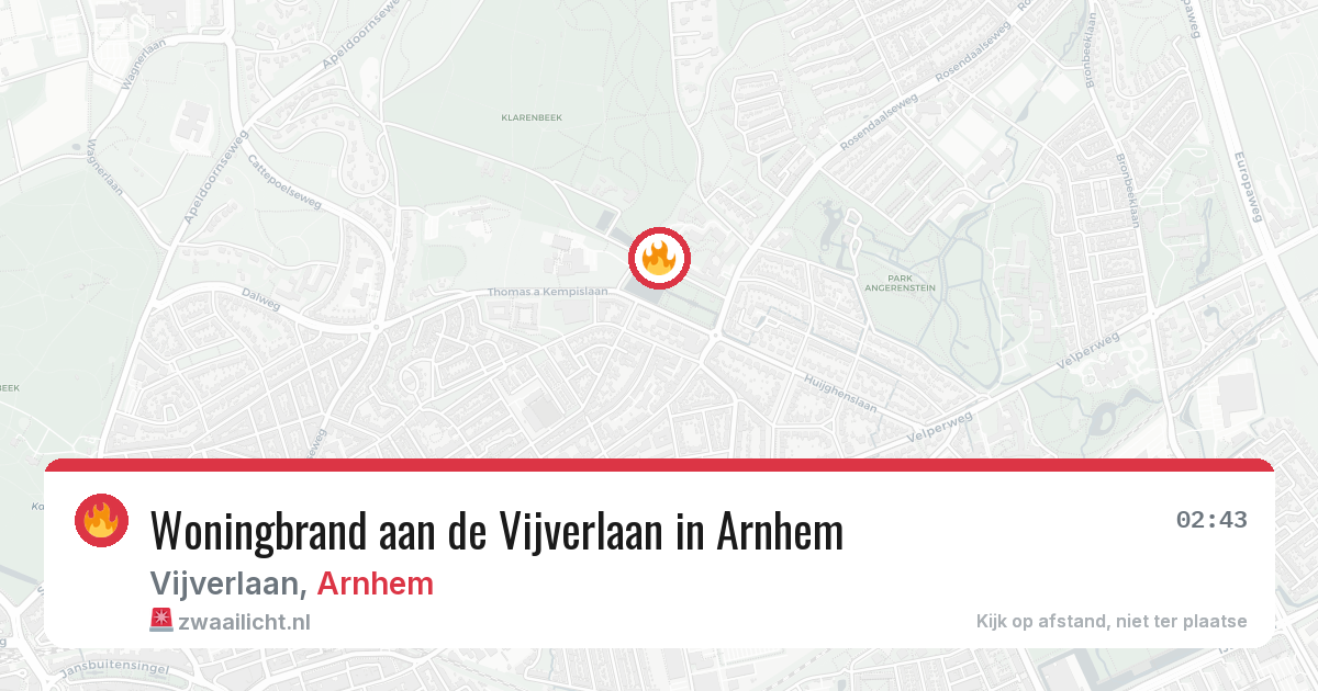 Woningbrand aan de Vijverlaan in Arnhem — 26 apr 2026