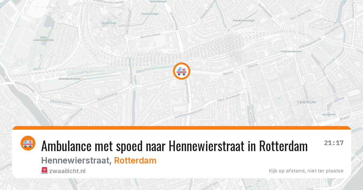 Ambulance met spoed naar Hennewierstraat in Rotterdam — 10 jun 2026