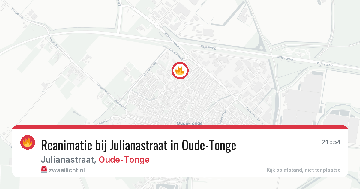 Reanimatie bij Julianastraat in Oude-Tonge — 28 jul 2026