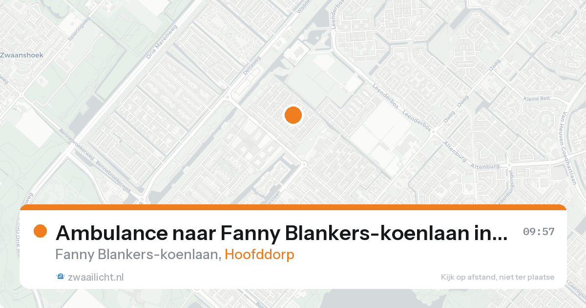 Ambulance naar Fanny Blankers-koenlaan in Hoofddorp — 20 aug 2026