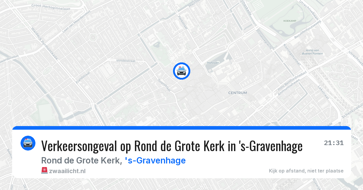 Verkeersongeval op Rond de Grote Kerk in 's-Gravenhage — 3 jul 2026
